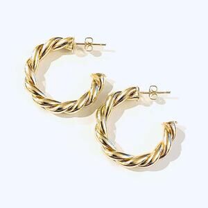 Gold Twist Hoop Earrings